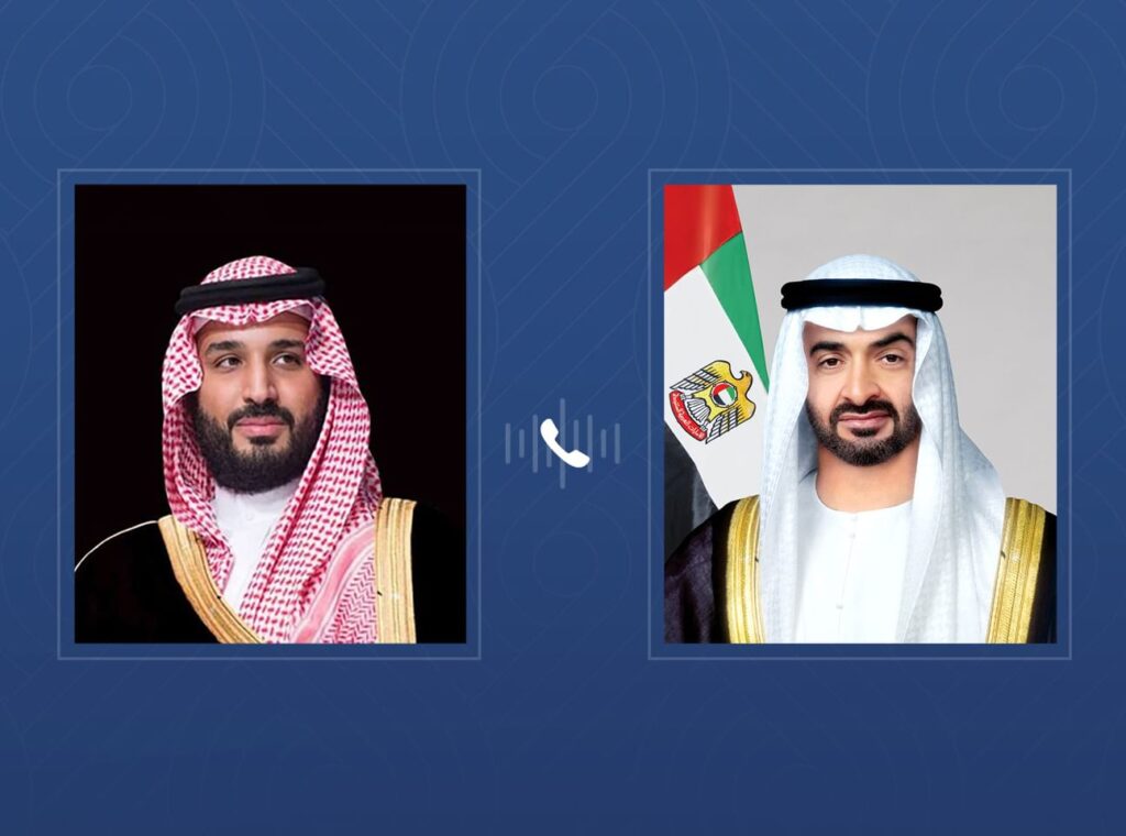 UAE President, Saudi Crown Prince discuss brotherly relations, address regional developments in phone call – UAE